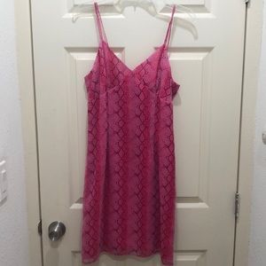 NWT Hot Pink Silk Snakeskin Dress Size 8
